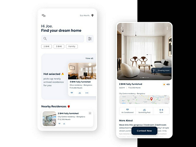 Rent homes Application UI android animation daily inspiration daily ux interface ios mobile interface motion design ui uiux user experience user interface ux web design