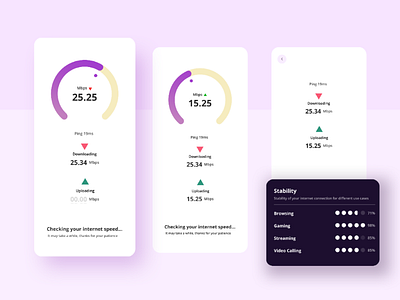 Network speed check app UI