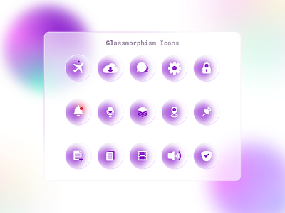 Glassmorphism Iconography glassmorphism graphic design illustration mobile apps ui user experience user interface ux