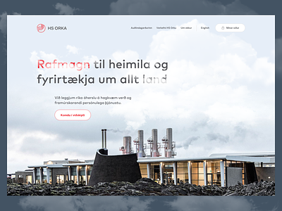 HS Energy clean design energy front page iceland minimal navigation photography ui