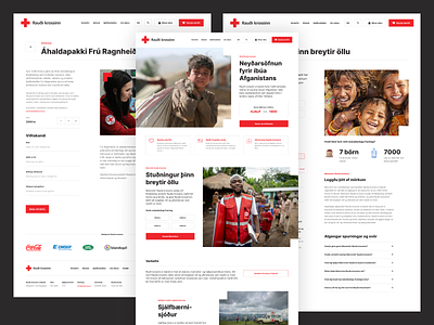 Redcross Iceland charity clean donation iceland minimal navigation redcross ui