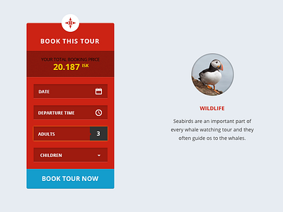 Booking and feature booking circle feature form input price red select tour