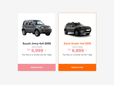 Car Cards cards cars clean hover minimal price simple