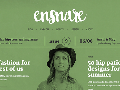 Online fashion magazine front page concept