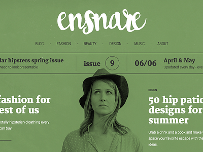 Online fashion magazine front page concept v2