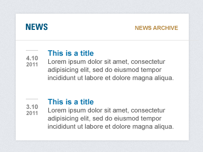 Simple Boxed News Layout clean header heading minimal news simple title