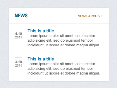 Simple Boxed News Layout