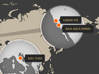 World Map With Loupes