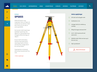 Trimble clean colourful navigation product simple ui