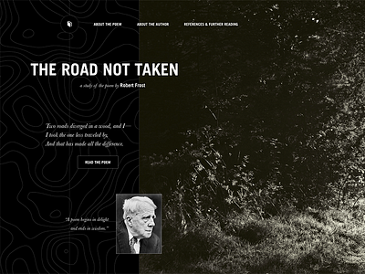 The Road Not Taken concept dark poem study ui