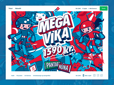 New Dominos Iceland website artwork dominos frontpage pizza