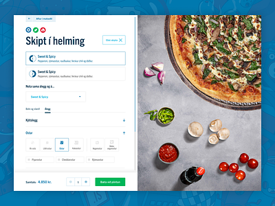 New Dominos Iceland website : Split the pizza clean dominos order pizza selection ui ui design ux design