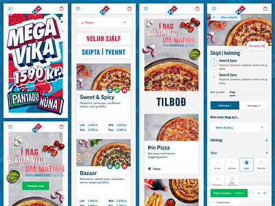 New Dominos Iceland website : Mobile screens