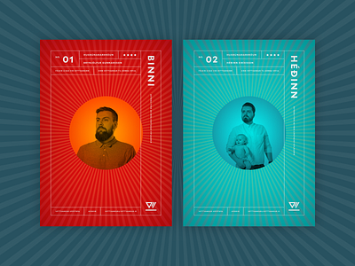 Vettvangur trading cards agency card clean design minimal staff