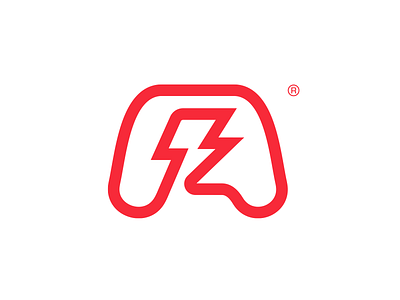 Console + Bolt (Sparked Gaming) art brandidentity branding design games graphicdesign illustration logo logodesign logos tech ui vector