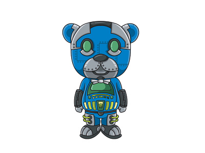 Bear Robot Mascot Character