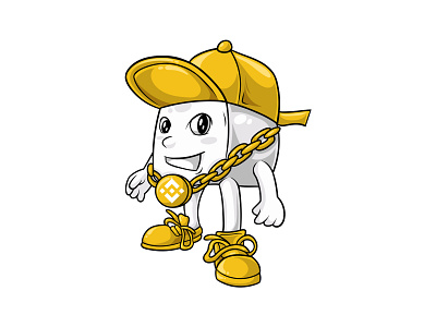 cool BNB character mascot bnb character bnb coin branding character cute cute design design doodleart illustration logo ui vector