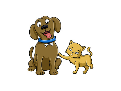 Dog and Cat character mascot branding cartoon character cute cute design design dog and cat doodleart illustration logo mascot ui ux vector