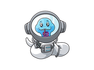 Snake astronaut character mascot