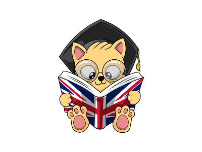 England Cat cartoon character branding cartoon cat character cute cute design design doodleart illustration logo ui ux vector