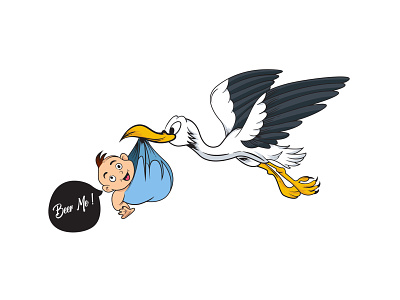 Stork cartoon character branding cartoon character cute cute design design doodleart illustration logo ui ux vector