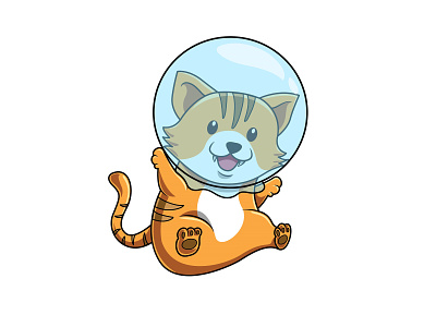 Astrocat cartoon character branding cartoon cat character cute cute design design doodleart illustration logo ui ux vector