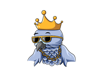 King Bird cartoon character logo bird branding cartoon character cute cute design design doodleart illustration king king bird logo vector