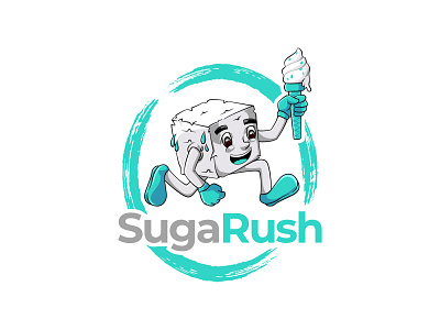 Sugar cartoon character logo mascot branding cartoon character cute cute design design doodleart illustration logo logo mascot logomascot rush sugar ui ux vector