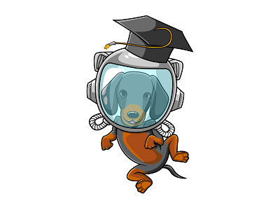 Astrodog cartoon character logo mascot