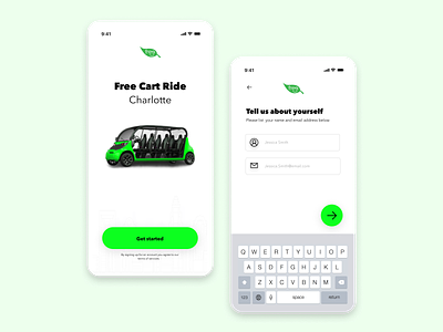 Free Cart Ride – Mobile App android design ios mobile app ride rideshare