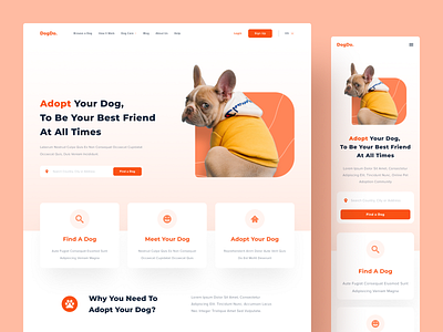 Pet Adoption Website adoption clean design dog landing page pet ui user interface web website