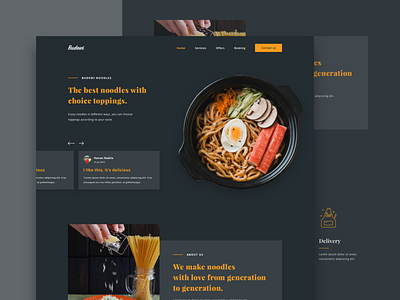 Noodles restaurant website branding food food and drink ui ui design ux web webdesign