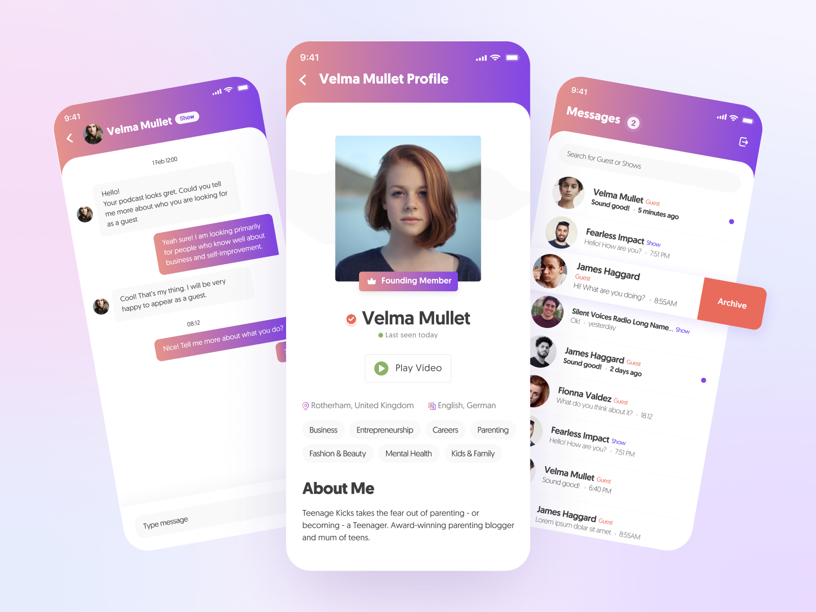 Matchmaker Messenger App Screens by Marta Jachtoma on Dribbble