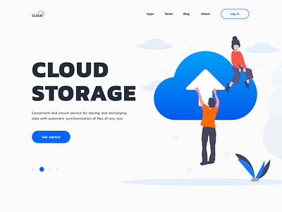 CLOUD / Cloud Storage cloud design flat illustration site storage typography ui ux web