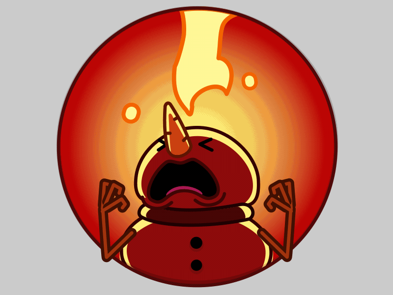 Angry Sandman 2d anger animation art cartoon design fire gif sand sandman snowman stickers vector