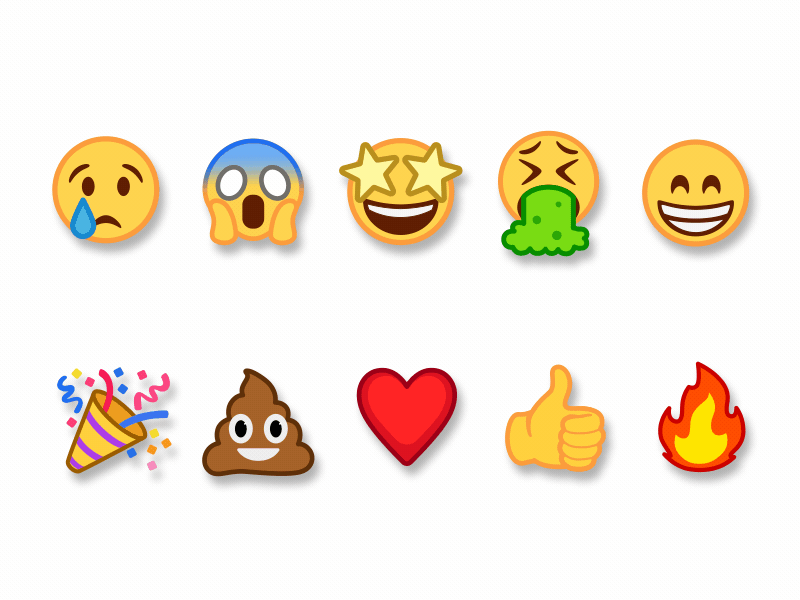 Emoji Reactions 2d animation art cartoon design emoji emotions gif icons reactions vector