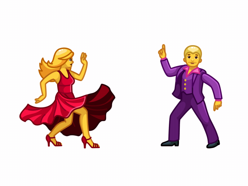 Emoji Dancers 2d animation art cartoon dance dancers design emoji gif man stickers vector woman