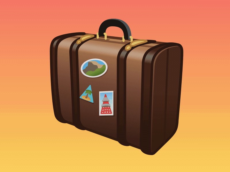 Suitcase emoji 2d animation art bag cartoon design emoji luggage motion graphics stickers suitcase travel vacation valise vector