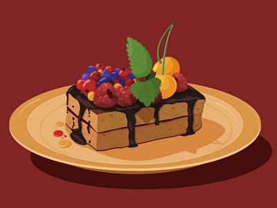 Your cake berries bon appetit cake cooking dessert flat food illustration illustrator kitchen minimal restaurant vector