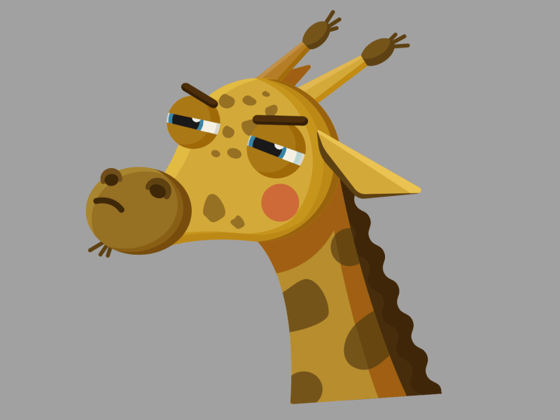 Suspicious giraffe africa animals art cartoon design emotions flat gif giraffe illustration illustrator stickers vector