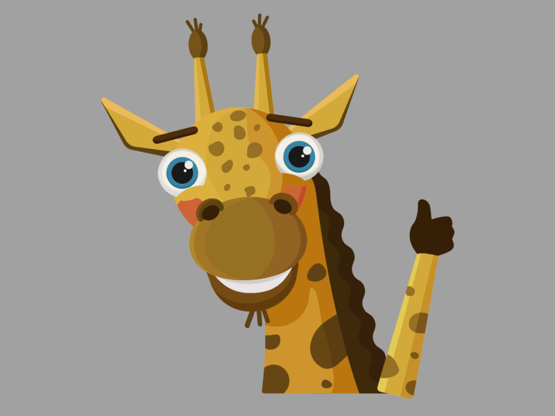 Approving giraffe africa animals art cartoon design emotions flat gif illustration illustrator like motion stickers vector