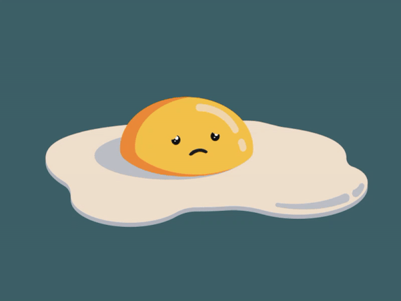 Scrambled eggs. Sadness art cartoon design eggs emotions flat food gif illustration illustrator sad sadness stickers vector