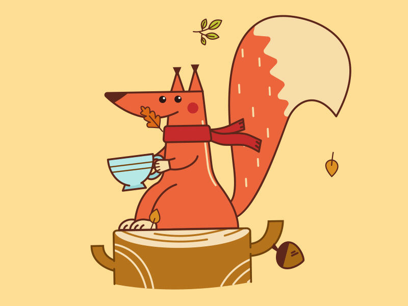 squirrel drinking coffee gif