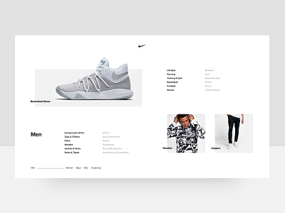 Nike Men's Menu and black bold contrast interactive nike white