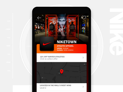 Niketown store detail page