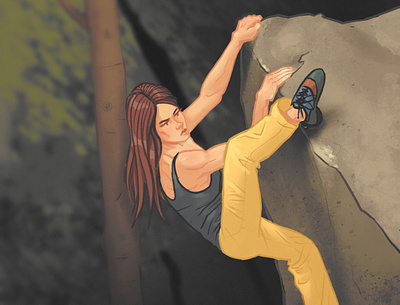 The last effort bouldering character design climbing editorial illustration gym illustration illustration procreate