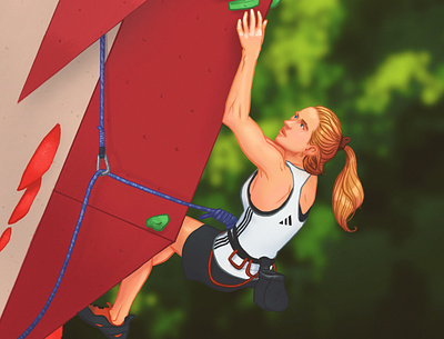 Never gonna give you up bouldering character design climbing design editorial illustration illustration procreate sport sport illustration