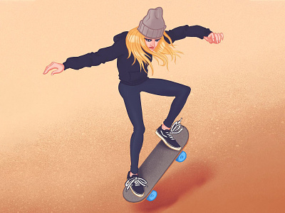 Skate Never Die drawing illustration skate skateboard sport sport illustration woman illustration