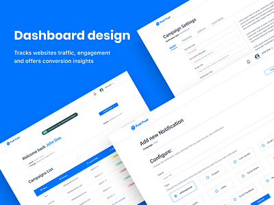 Dashboard design for Pushtrust