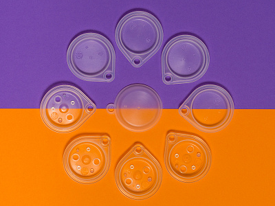 Rubber flower components flower industry minimalistic orange and purple photography pieces rubber transparent visual